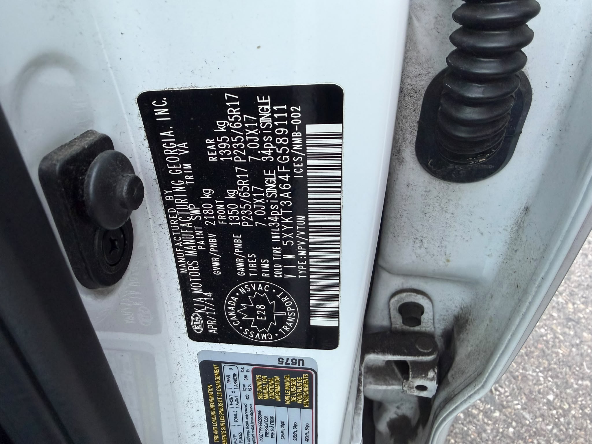 Снимка 22 от търг – 2015 KIA SORENTO LX с VIN 5XYKT3A64FG589111