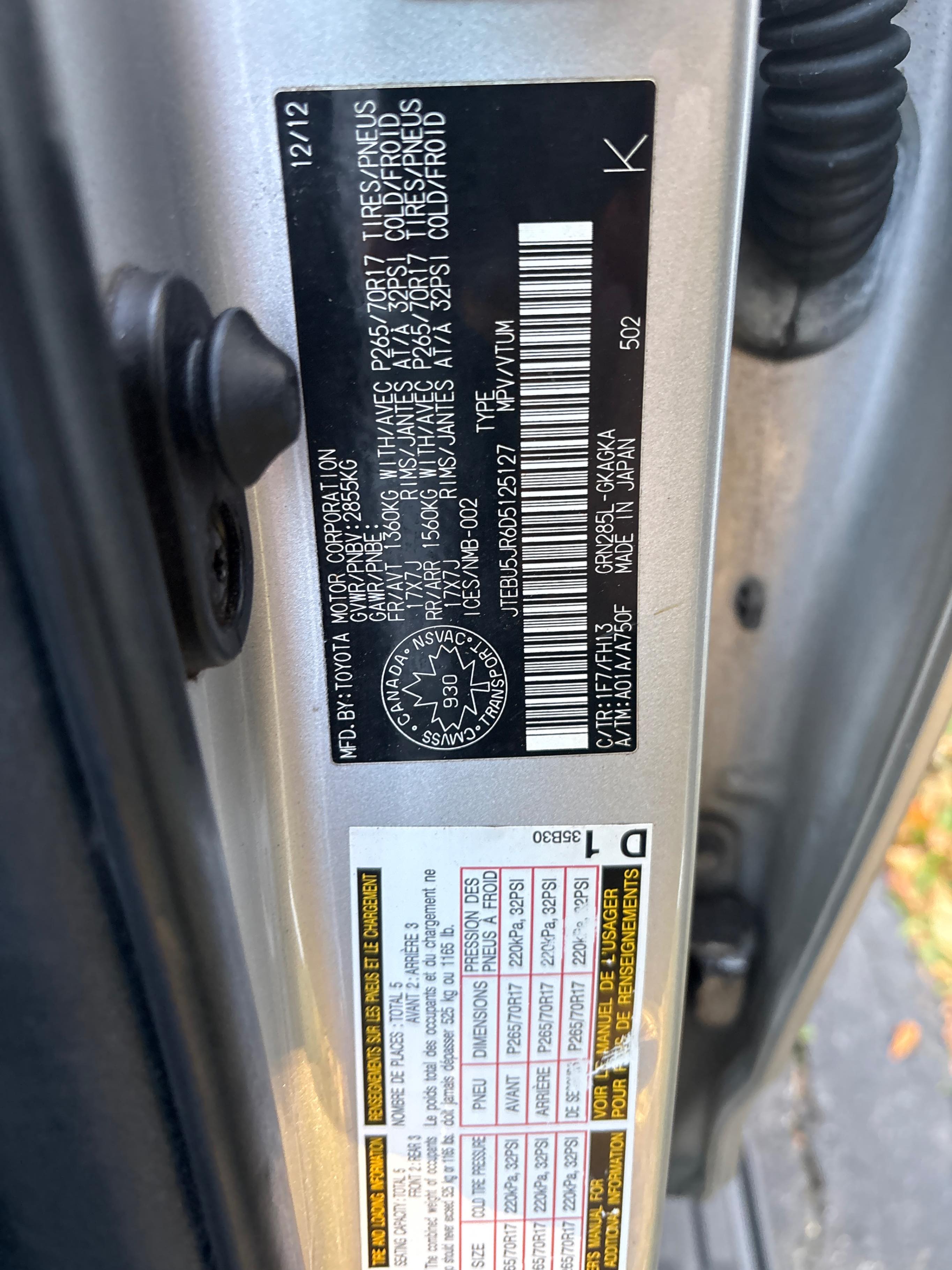 Снимка 10 от търг – 2013 TOYOTA 4RUNNER SR5 с VIN JTEBU5JR6D5125127
