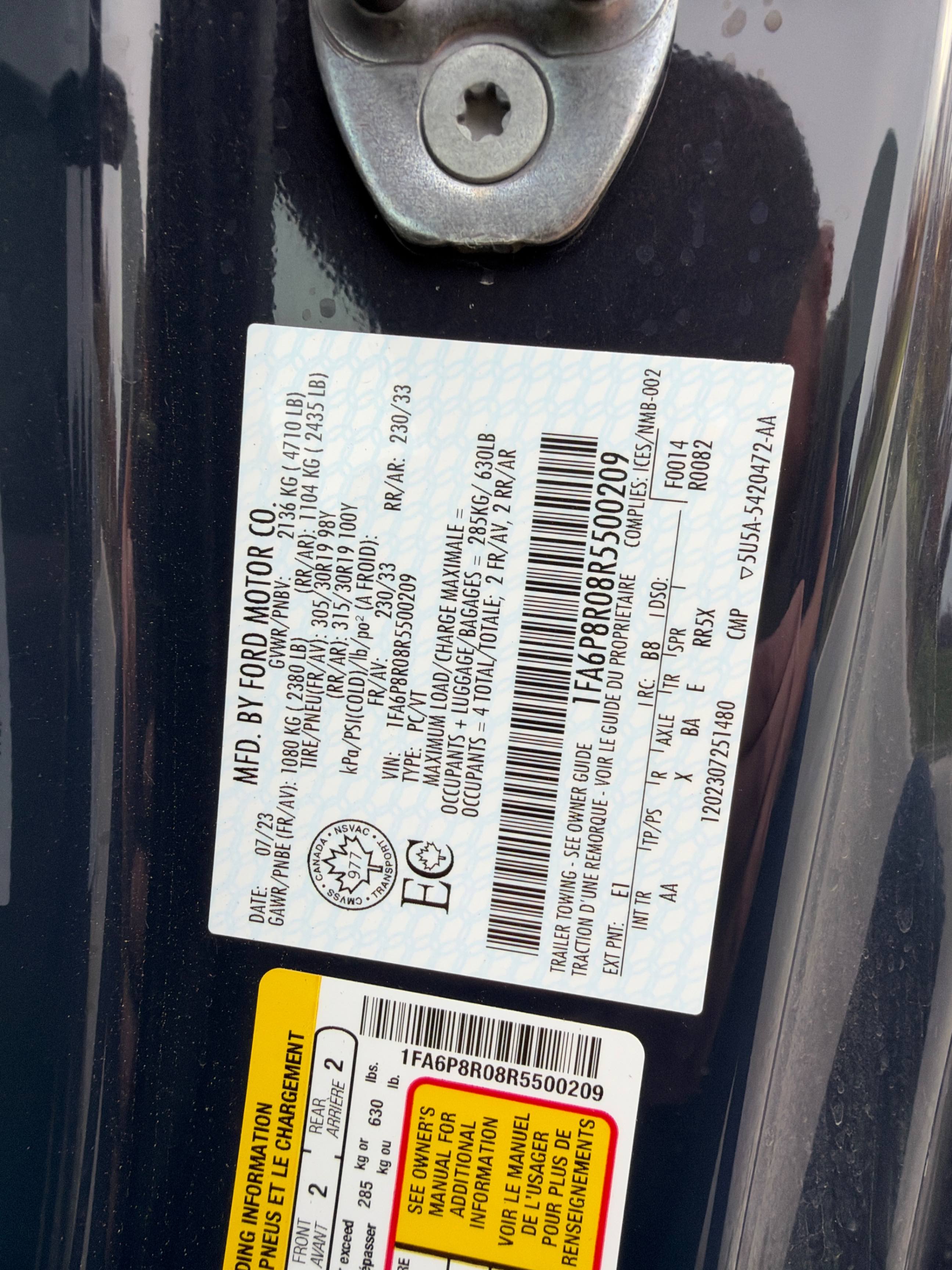 Снимка 10 от търг – 2024 FORD MUSTANG DARK HORSE с VIN 1FA6P8R08R5500209