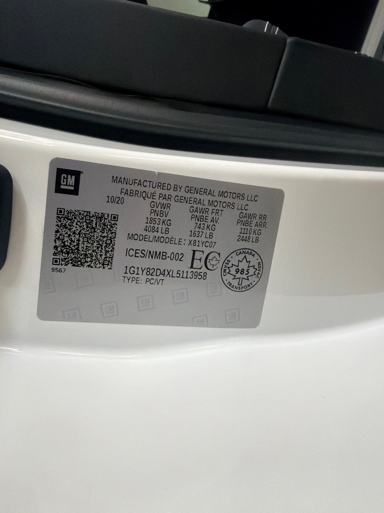 Снимка 13 от търг – 2020 CHEVROLET CORVETTE 3LT с VIN 1G1Y82D4XL5113958