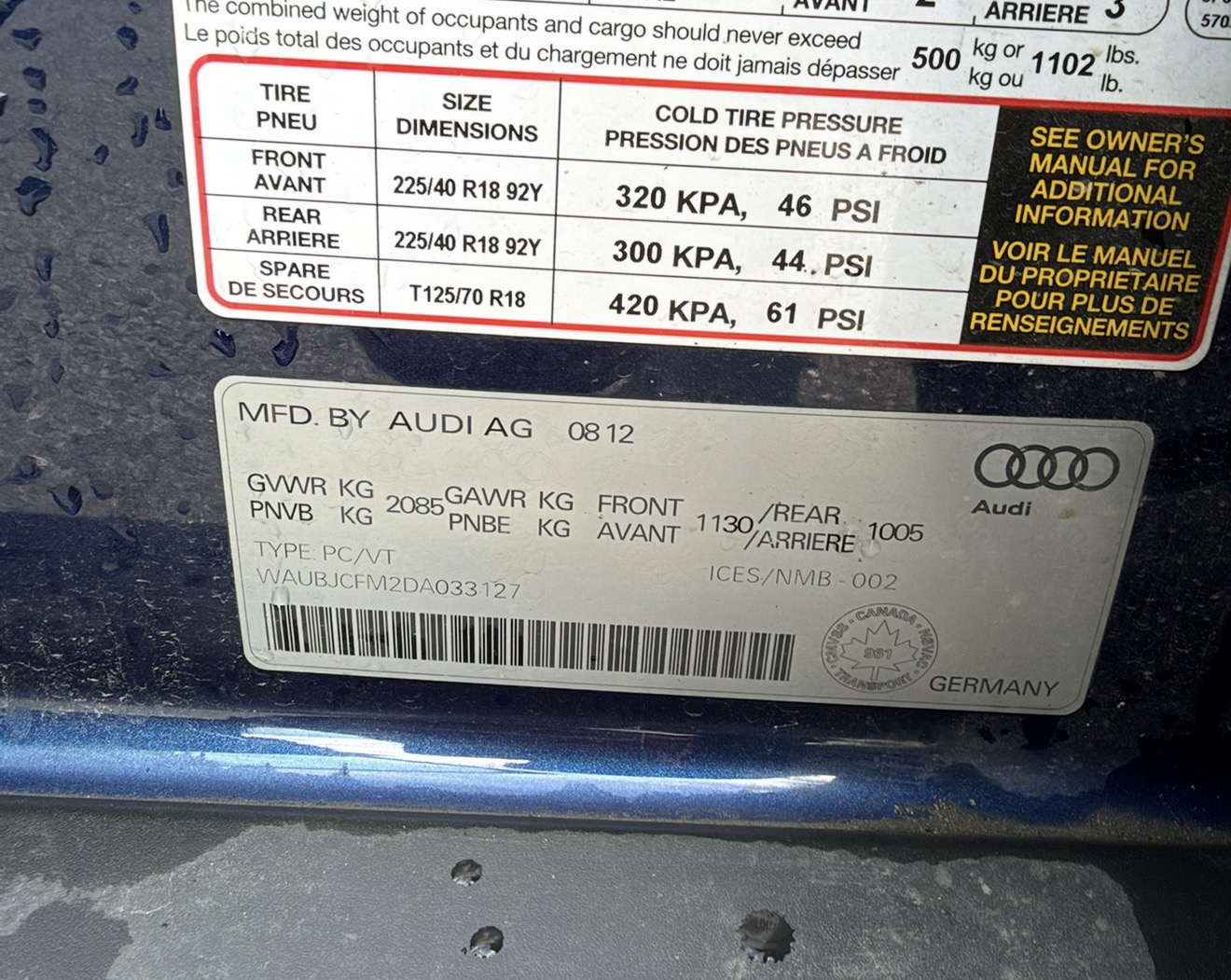 Photo 11 from auction – 2013 AUDI A3 PROGRESSIV with VIN WAUBJCFM2DA033127