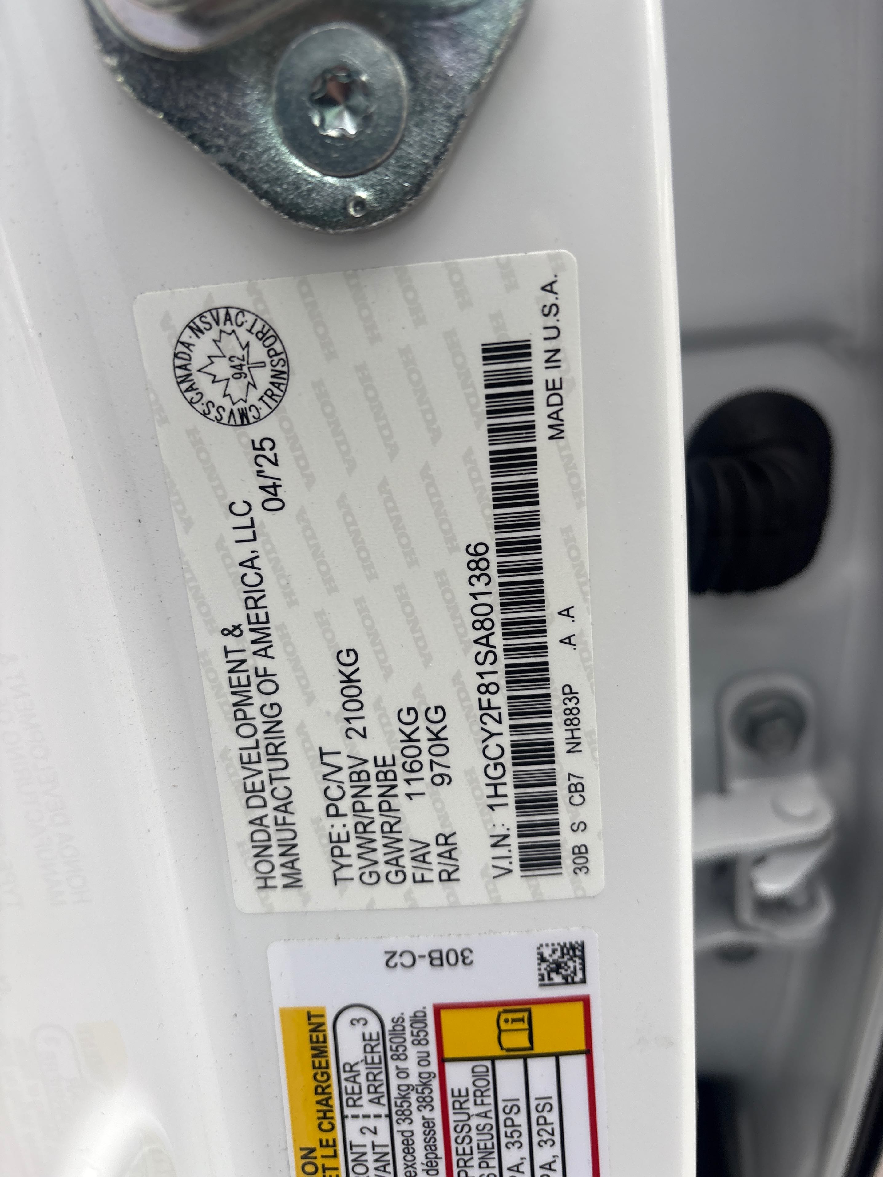 Снимка 10 от търг – 2025 HONDA ACCORD HYBRID TOURING с VIN 1HGCY2F81SA801386