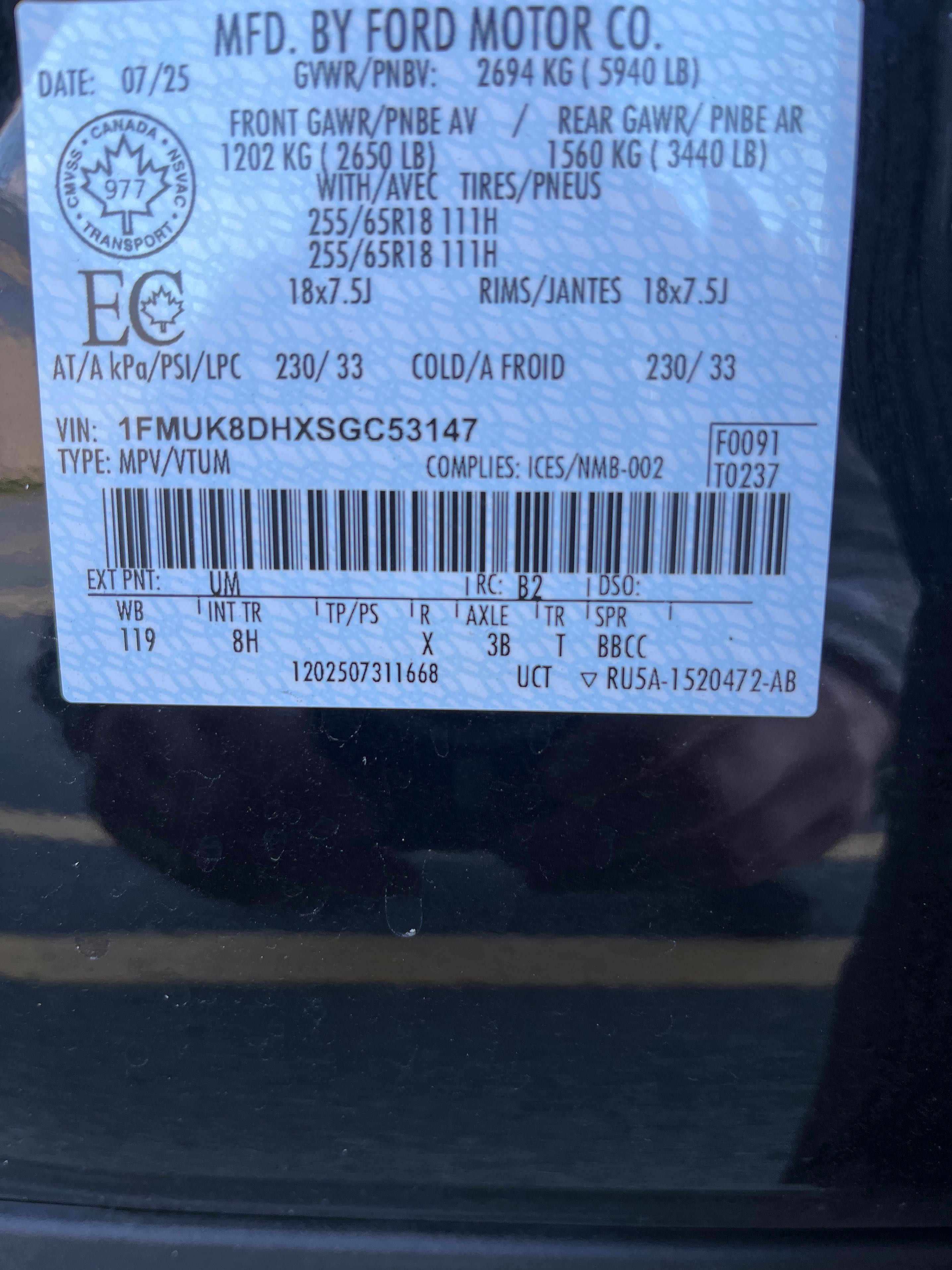 Photo 11 from auction – 2025 FORD EXPLORER ACTIVE with VIN 1FMUK8DHXSGC53147