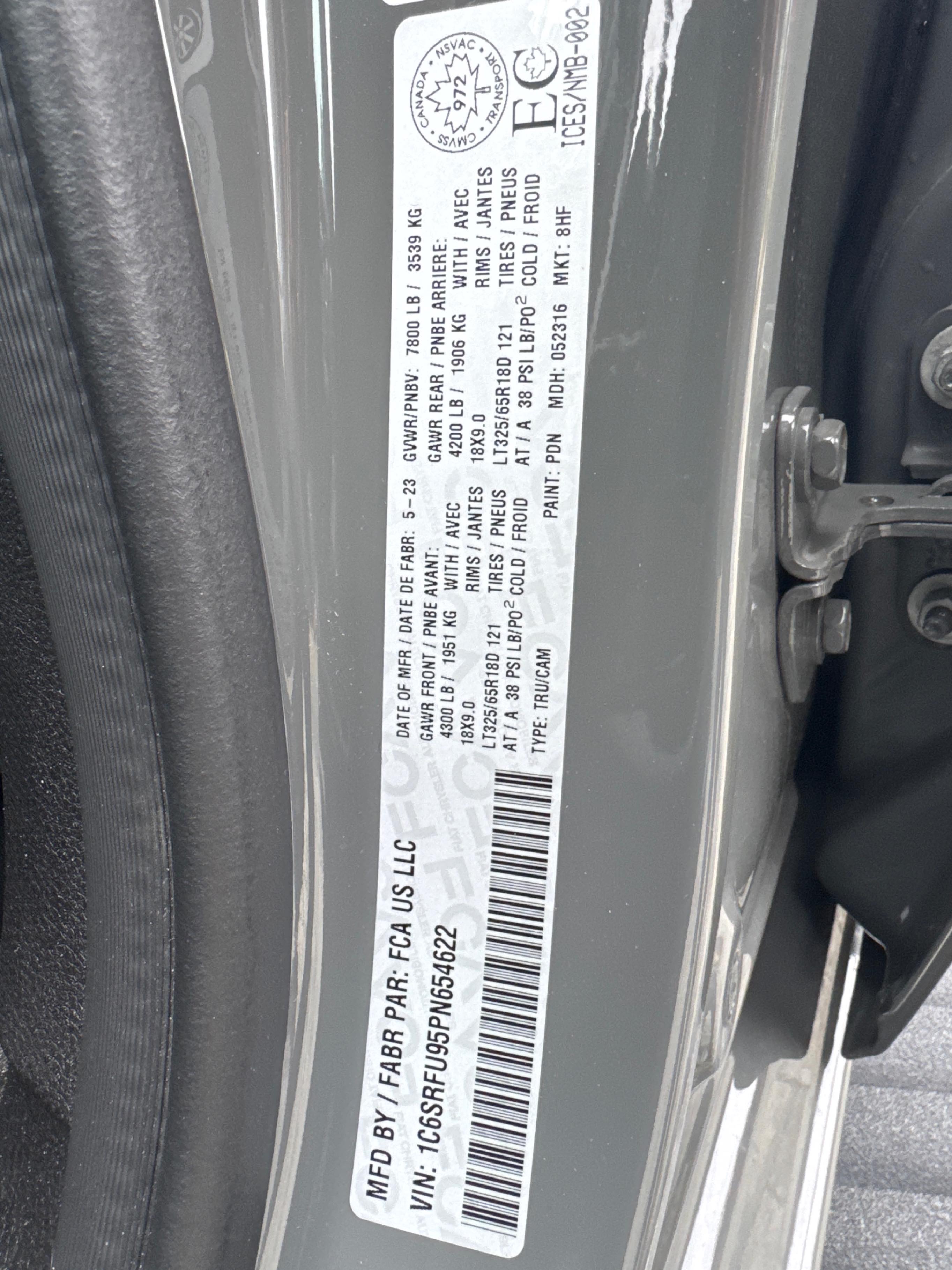 Снимка 11 от търг – 2023 RAM 1500 TRX с VIN 1C6SRFU95PN654622