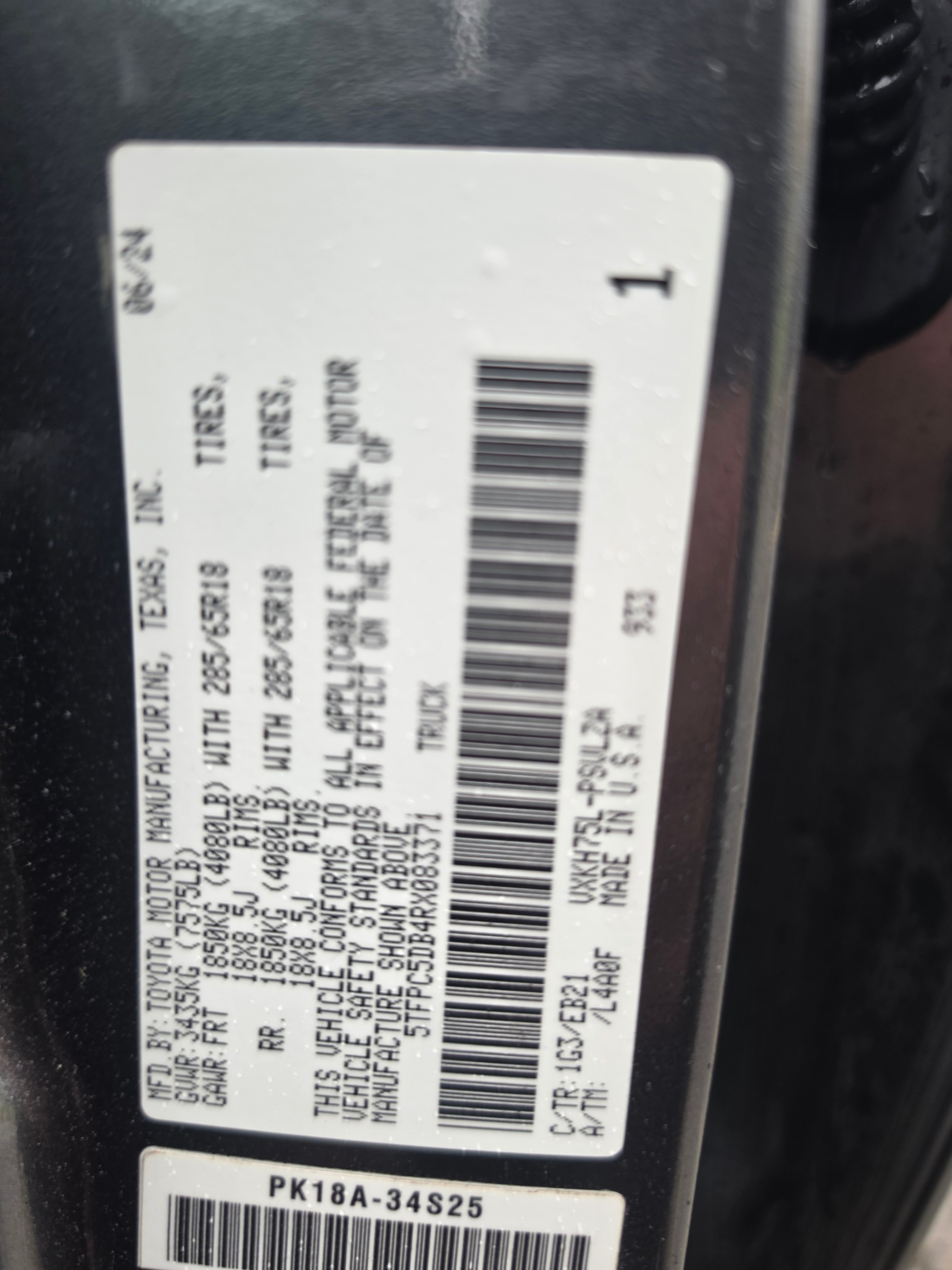 Снимка 10 от търг – 2024 TOYOTA TUNDRA LIMITED HYBRID с VIN 5TFPC5DB4RX083371