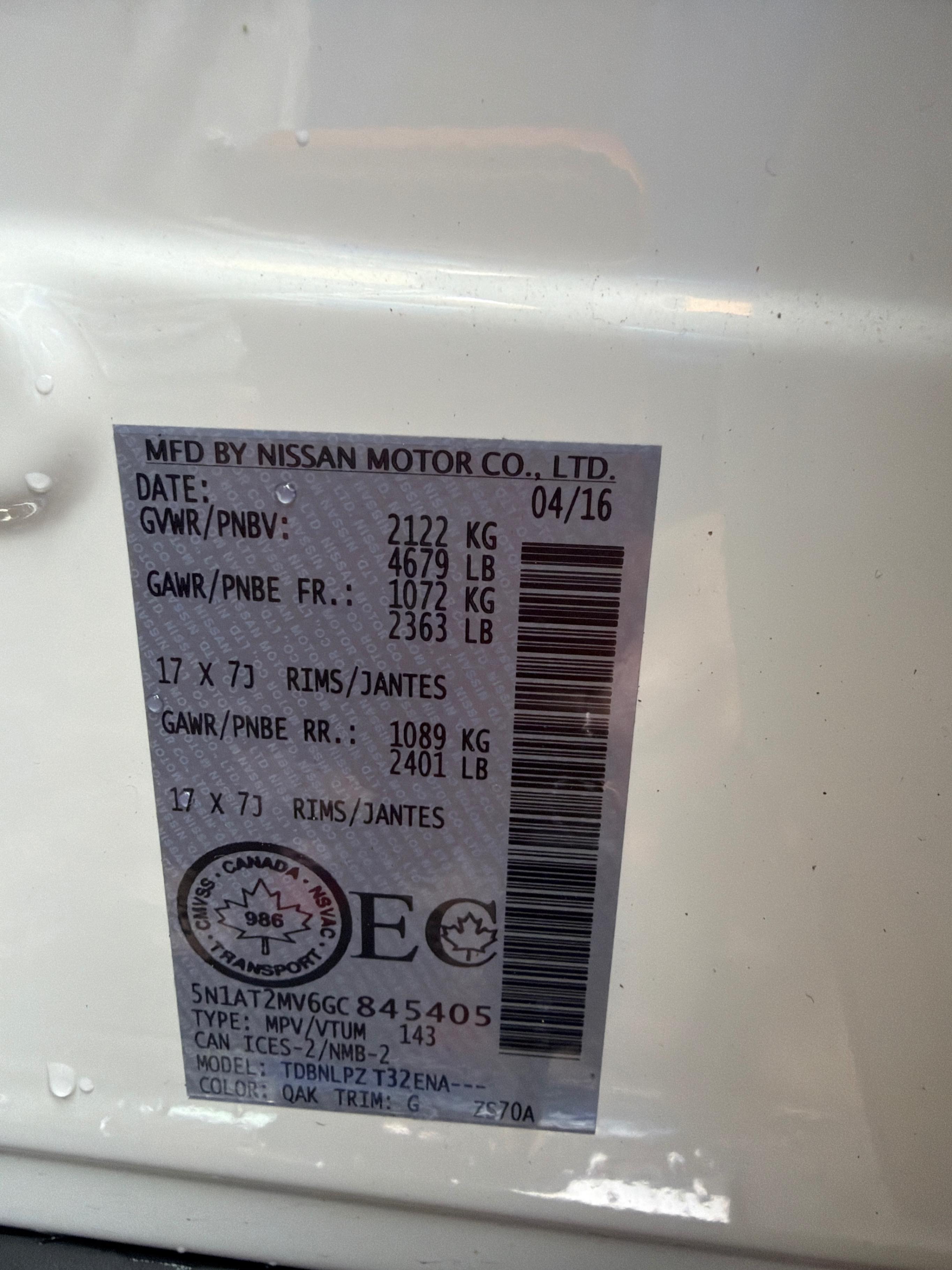 Снимка 11 от търг – 2016 NISSAN ROGUE AWD 4DR S с VIN 5N1AT2MV6GC845405