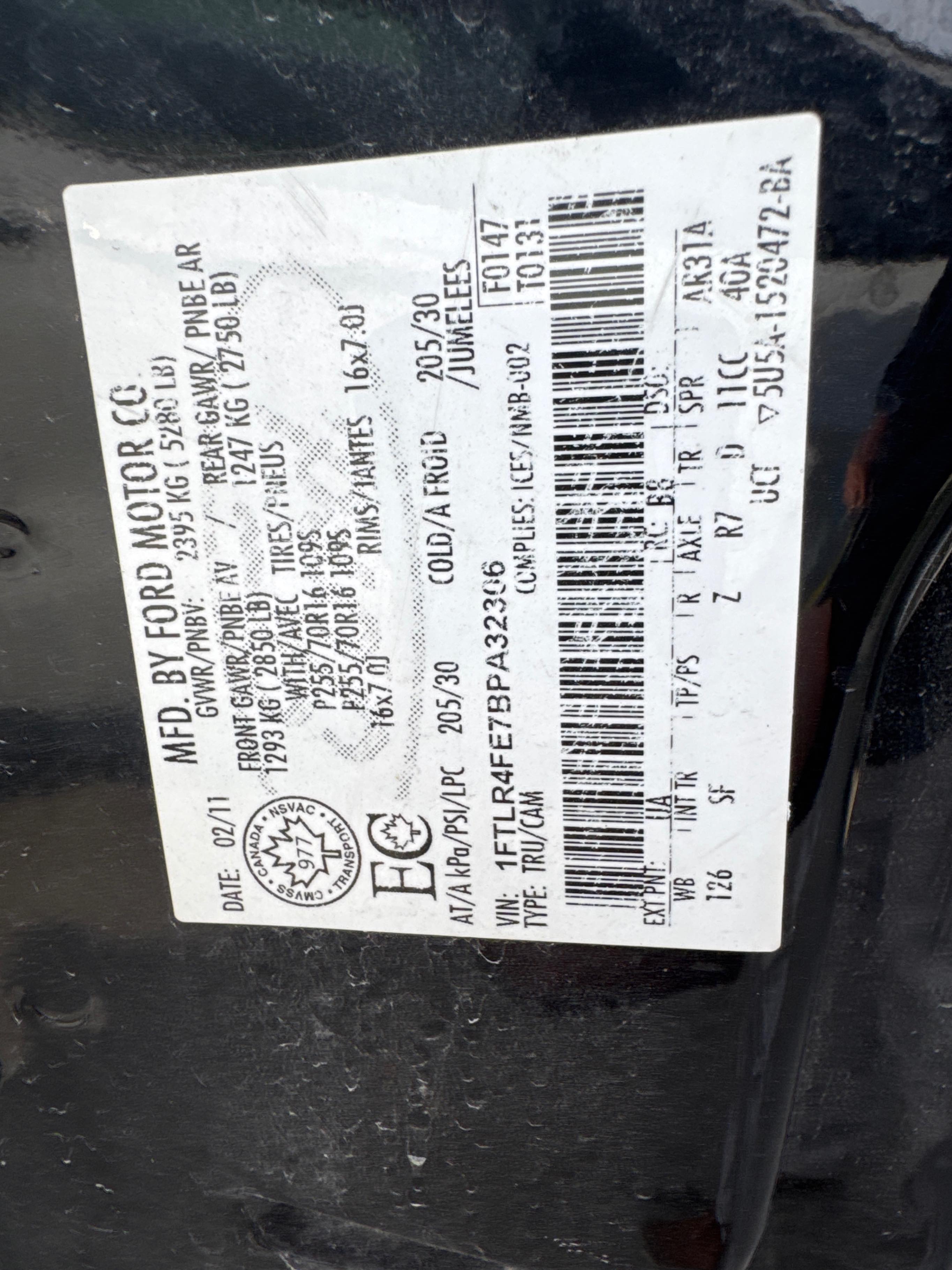 Photo 10 from auction – 2011 FORD RANGER 4WD SUPERCAB 126" with VIN 1FTLR4FE7BPA32306