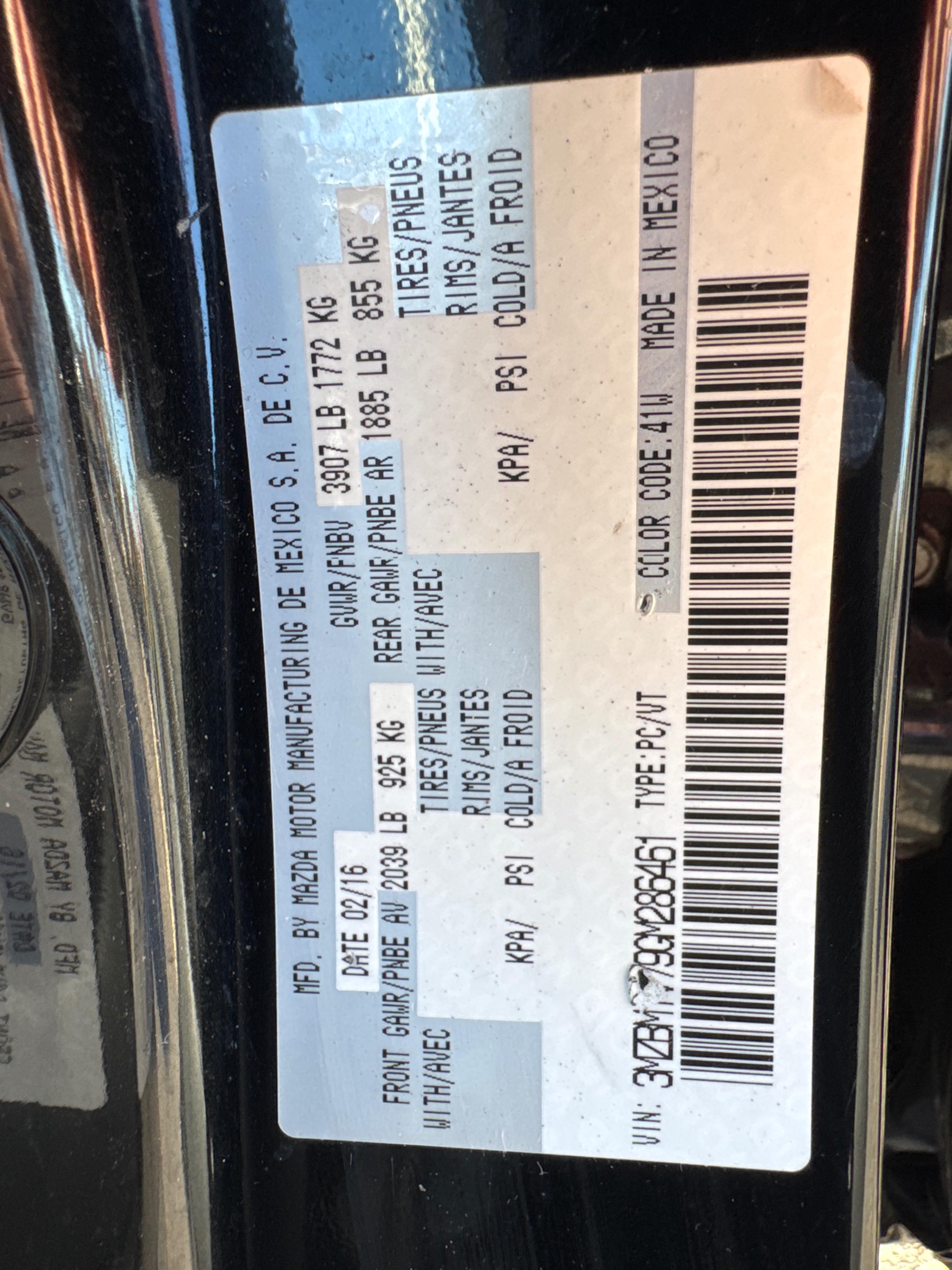Photo 11 from auction – 2016 MAZDA MAZDA3 GS with VIN 3MZBM1V79GM286461