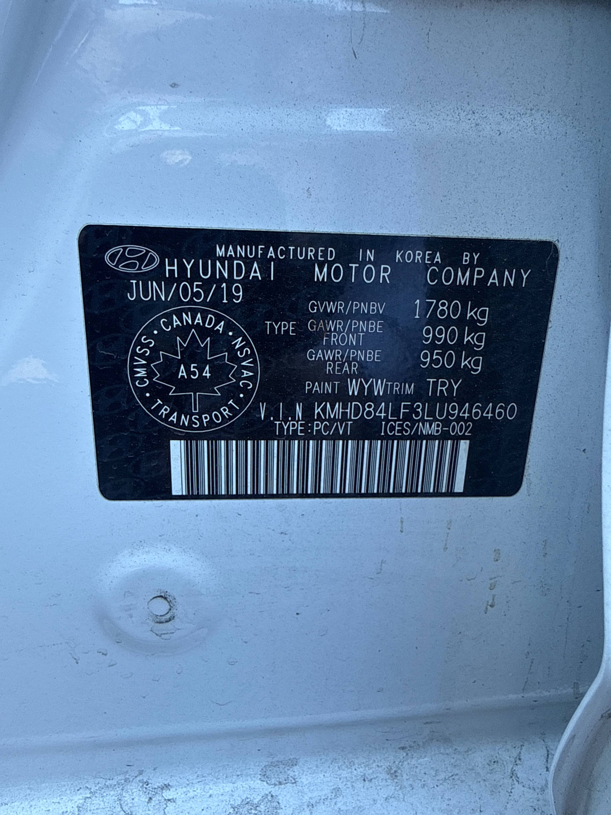 Снимка 10 от търг – 2020 HYUNDAI ELANTRA PREFERRED W/SUN & SAFETY PACKAGE IVT с VIN KMHD84LF3LU946460