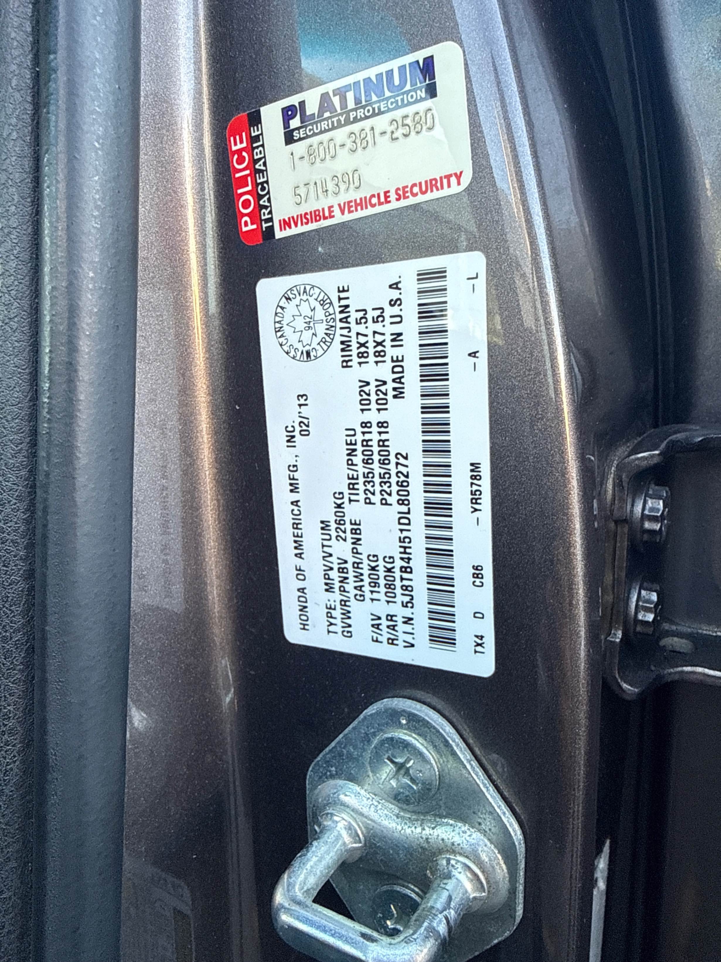 Photo 10 from auction – 2013 ACURA RDX TECH PKG with VIN 5J8TB4H51DL806272
