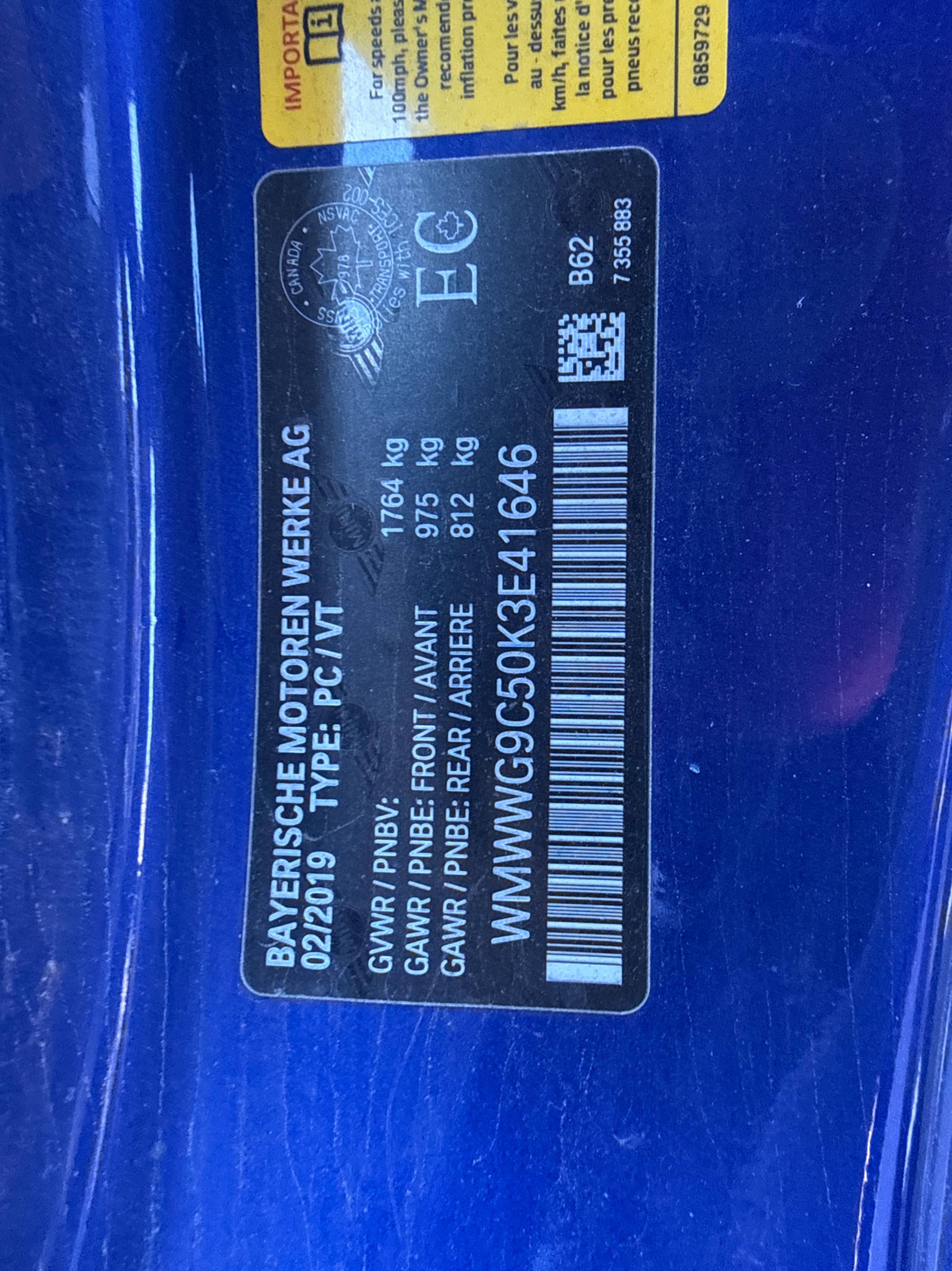 Photo 11 from auction – 2019 MINI CONVERTIBLE COOPER S with VIN WMWWG9C50K3E41646