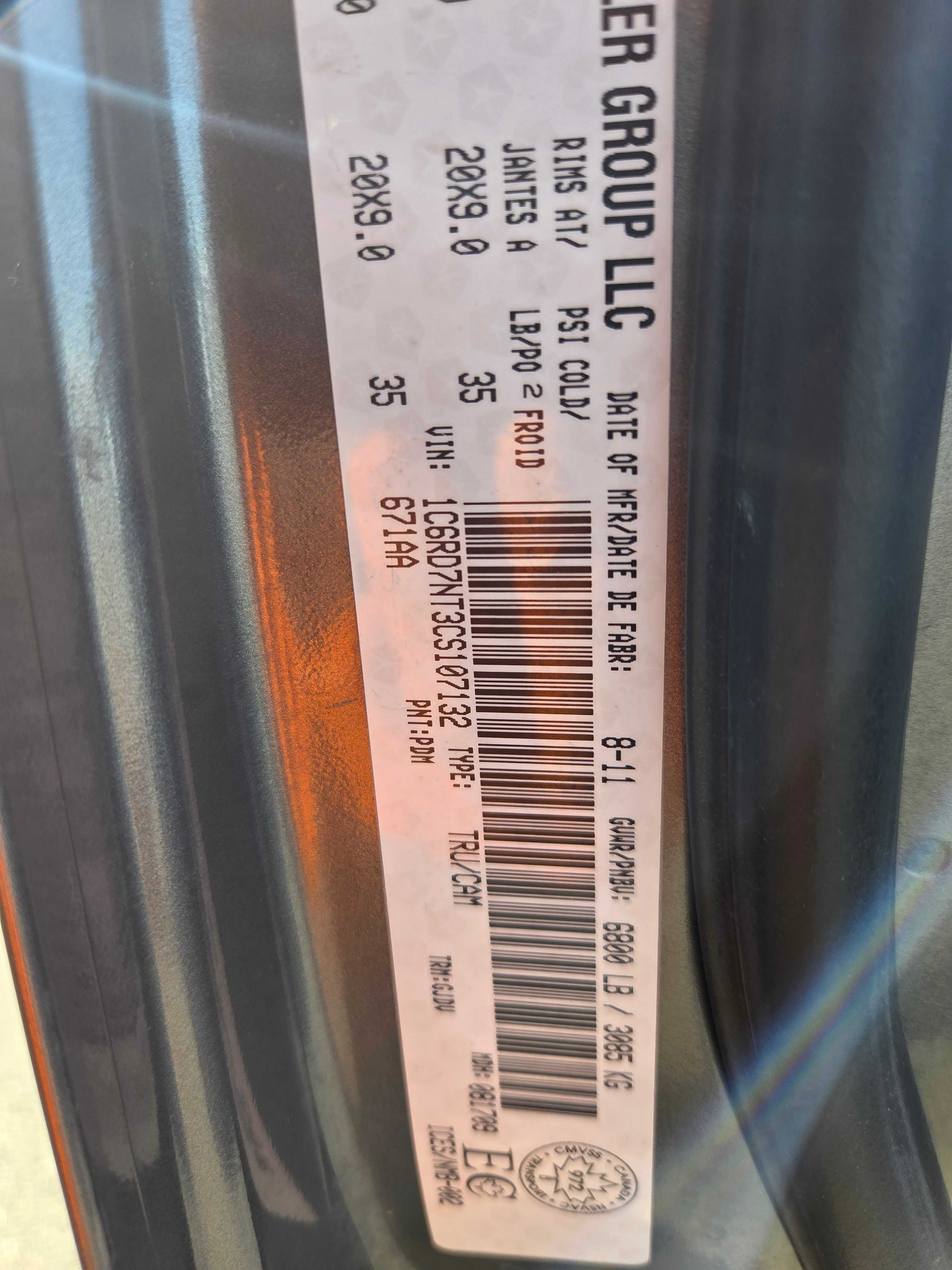 Снимка 10 от търг – 2012 RAM 1500 LARAMIE с VIN 1C6RD7NT3CS107132