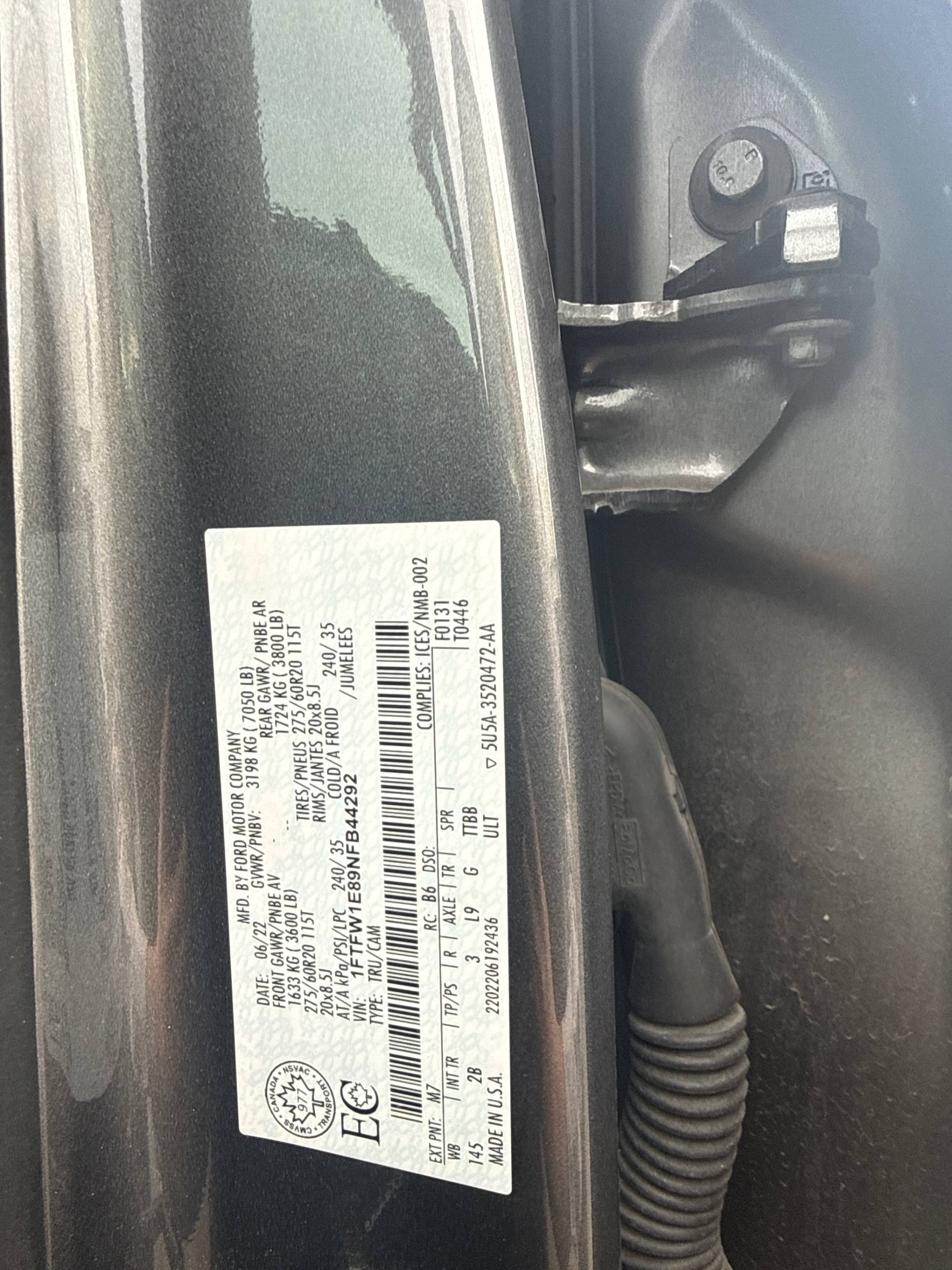 Снимка 11 от търг – 2022 FORD F-150 4WD SUPERCREW BOX с VIN 1FTFW1E89NFB44292