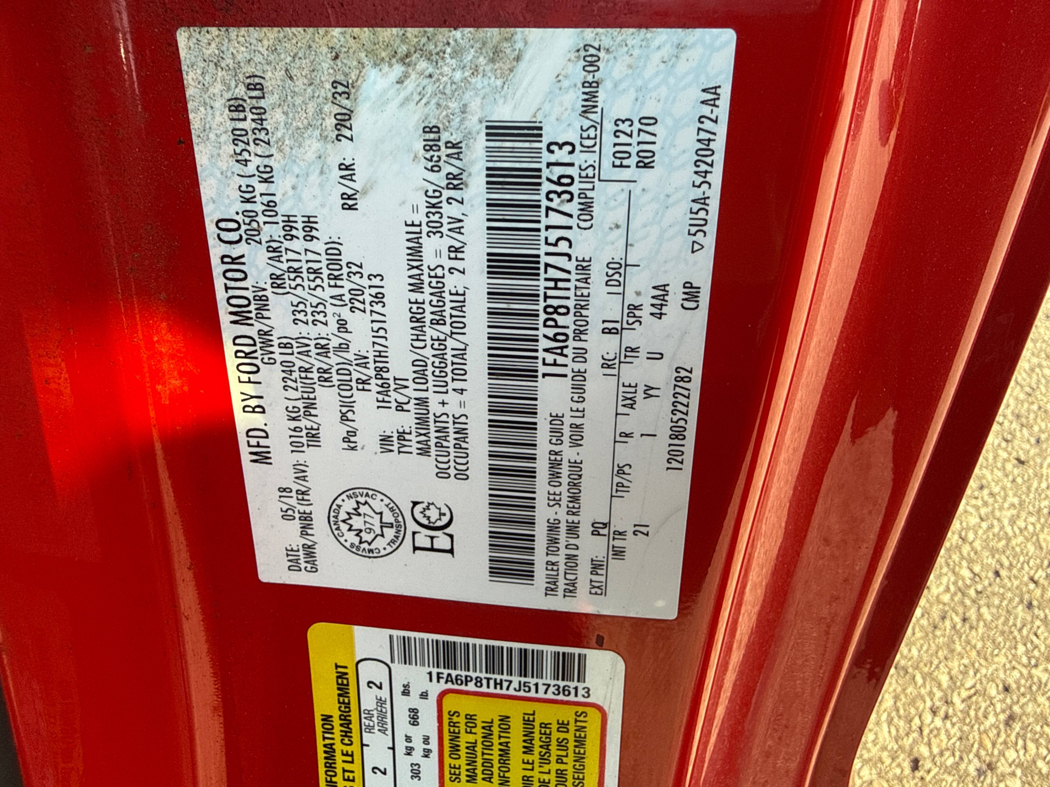 Photo 10 from auction – 2018 FORD MUSTANG ECOBOOST with VIN 1FA6P8TH7J5173613