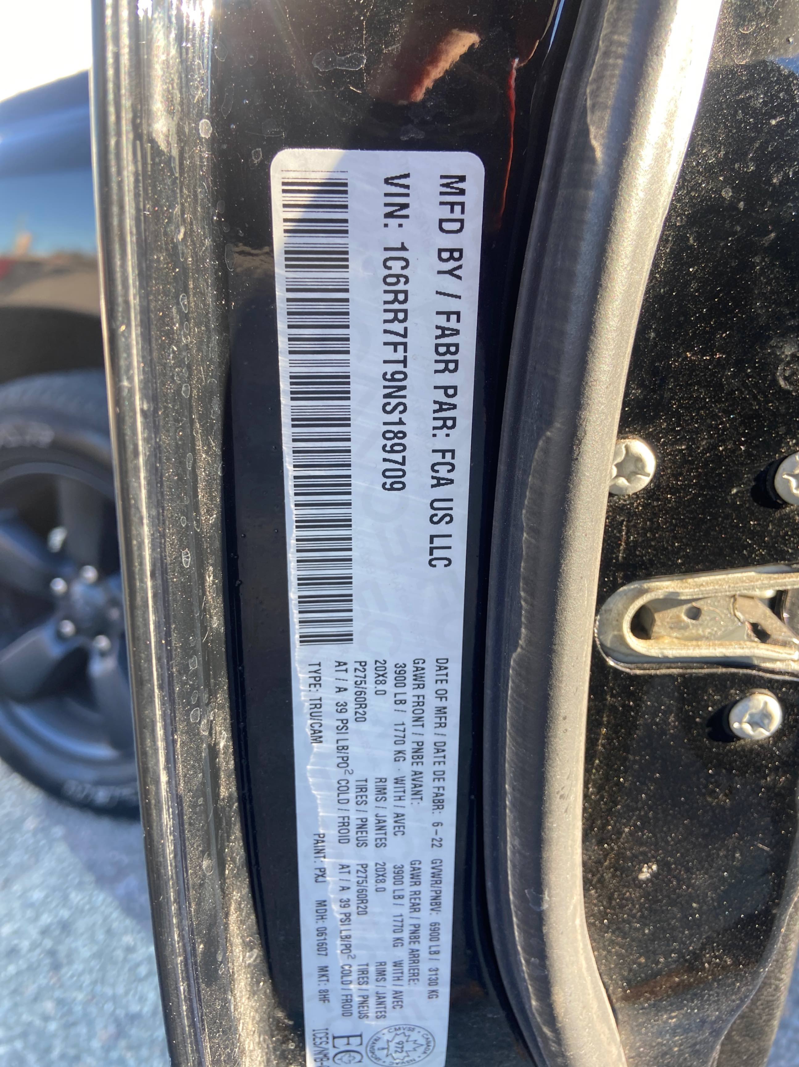 Photo 10 from auction – 2022 RAM 1500 CLASSIC EXPRESS with VIN 1C6RR7FT9NS189709