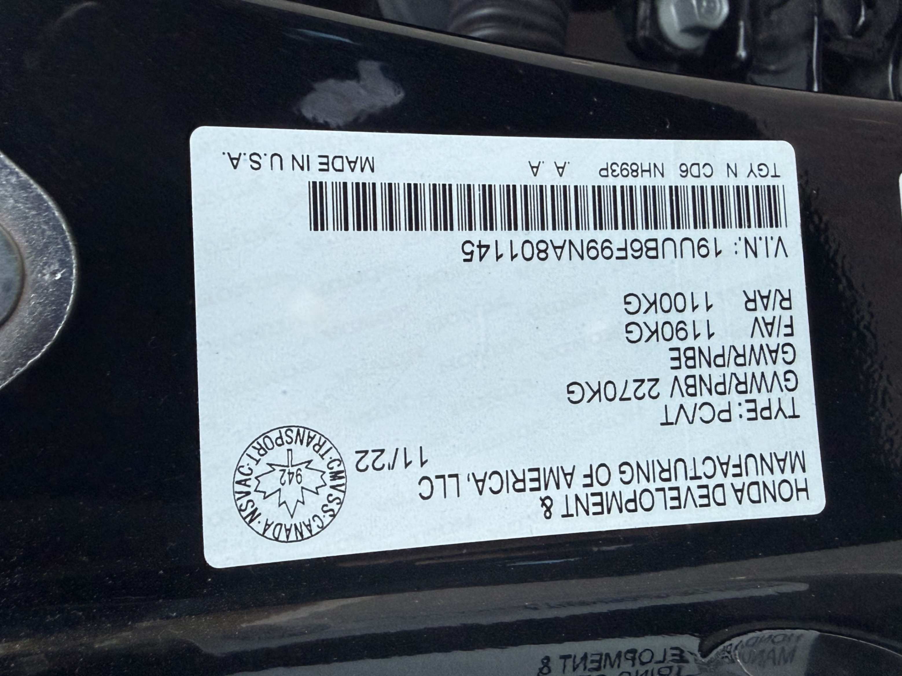 Снимка 11 от търг – 2022 ACURA TLX PLATINUM ELITE с VIN 19UUB6F99NA801145