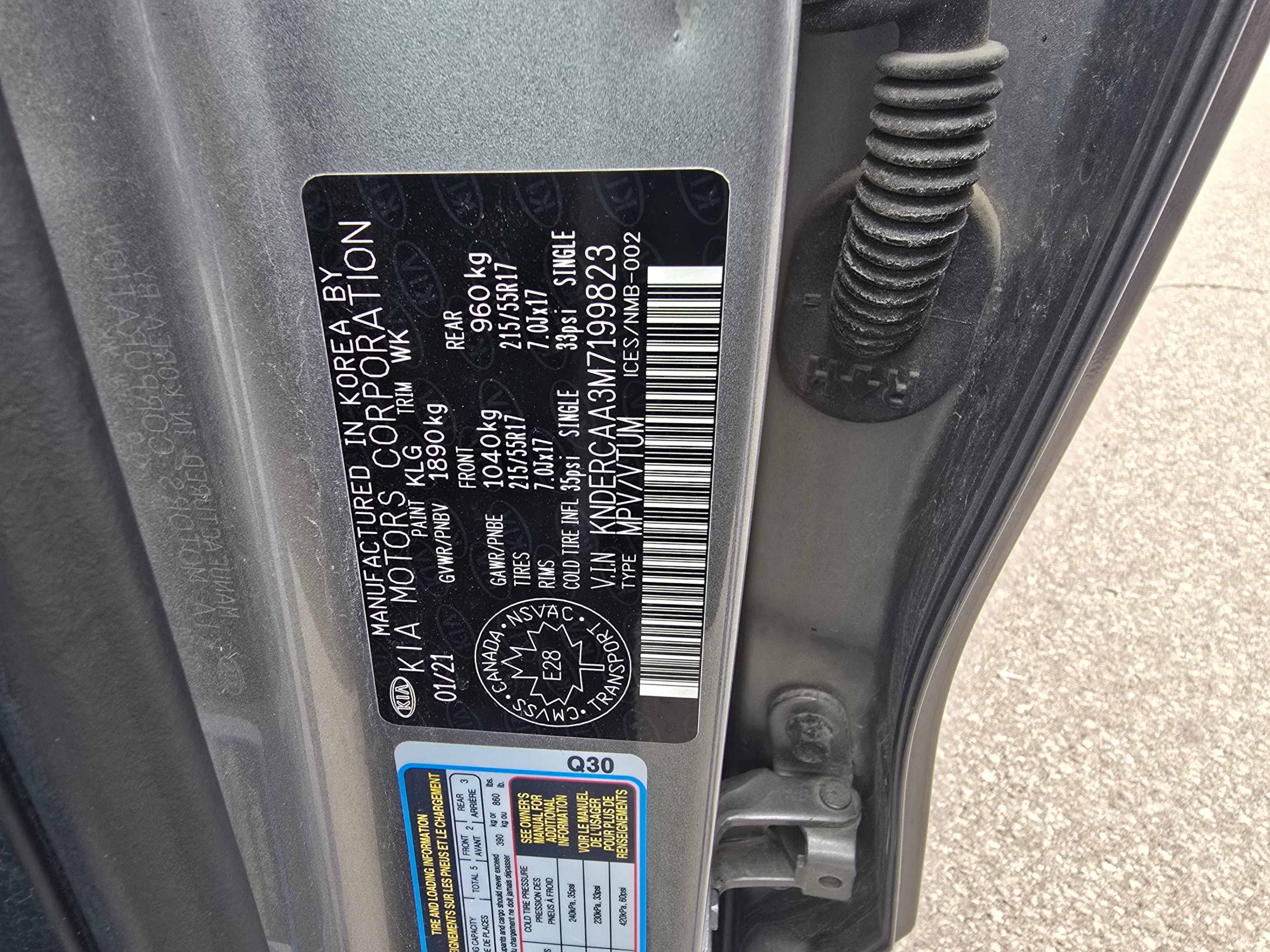 Photo 12 from auction – 2021 KIA SELTOS EX with VIN KNDERCAA3M7199823