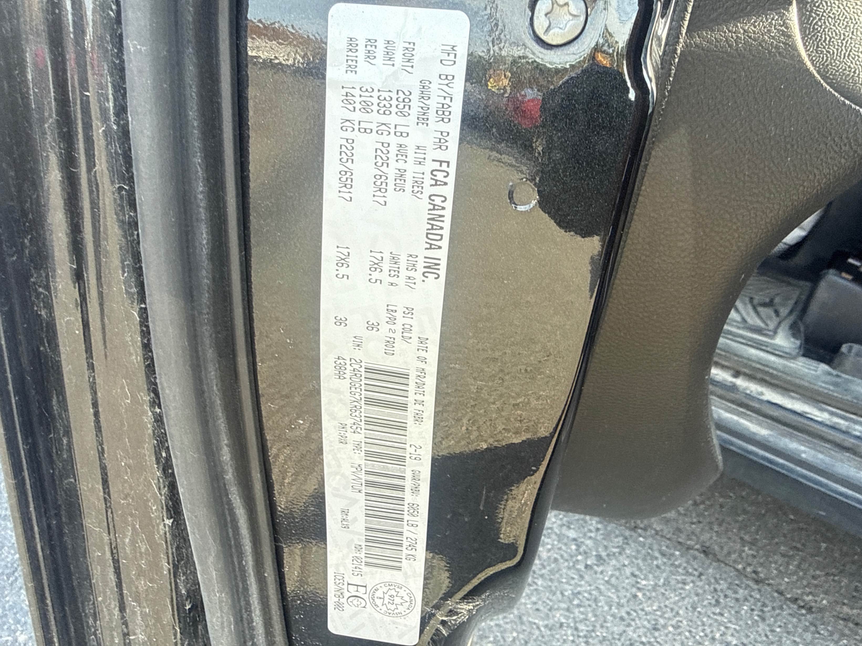 Снимка 11 от търг – 2019 DODGE GRAND CARAVAN GT с VIN 2C4RDGEG7KR637454
