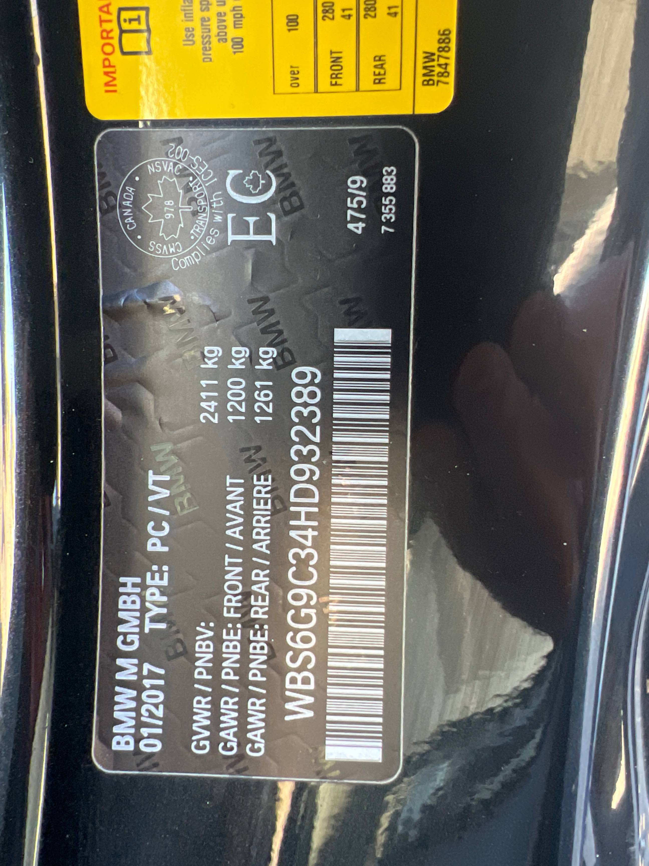 Photo 11 from auction – 2017 BMW M6 2DR CABRIOLET with VIN WBS6G9C34HD932389