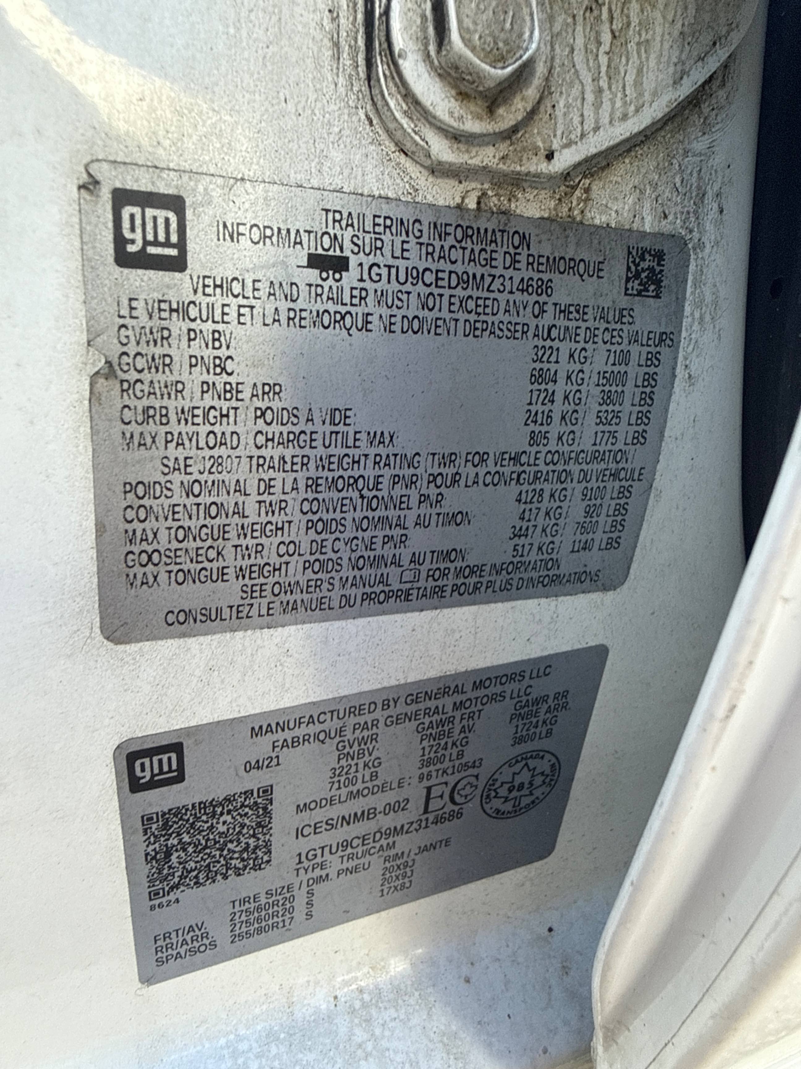 Photo 10 from auction – 2021 GMC SIERRA 1500 ELEVATION with VIN 1GTU9CED9MZ314686
