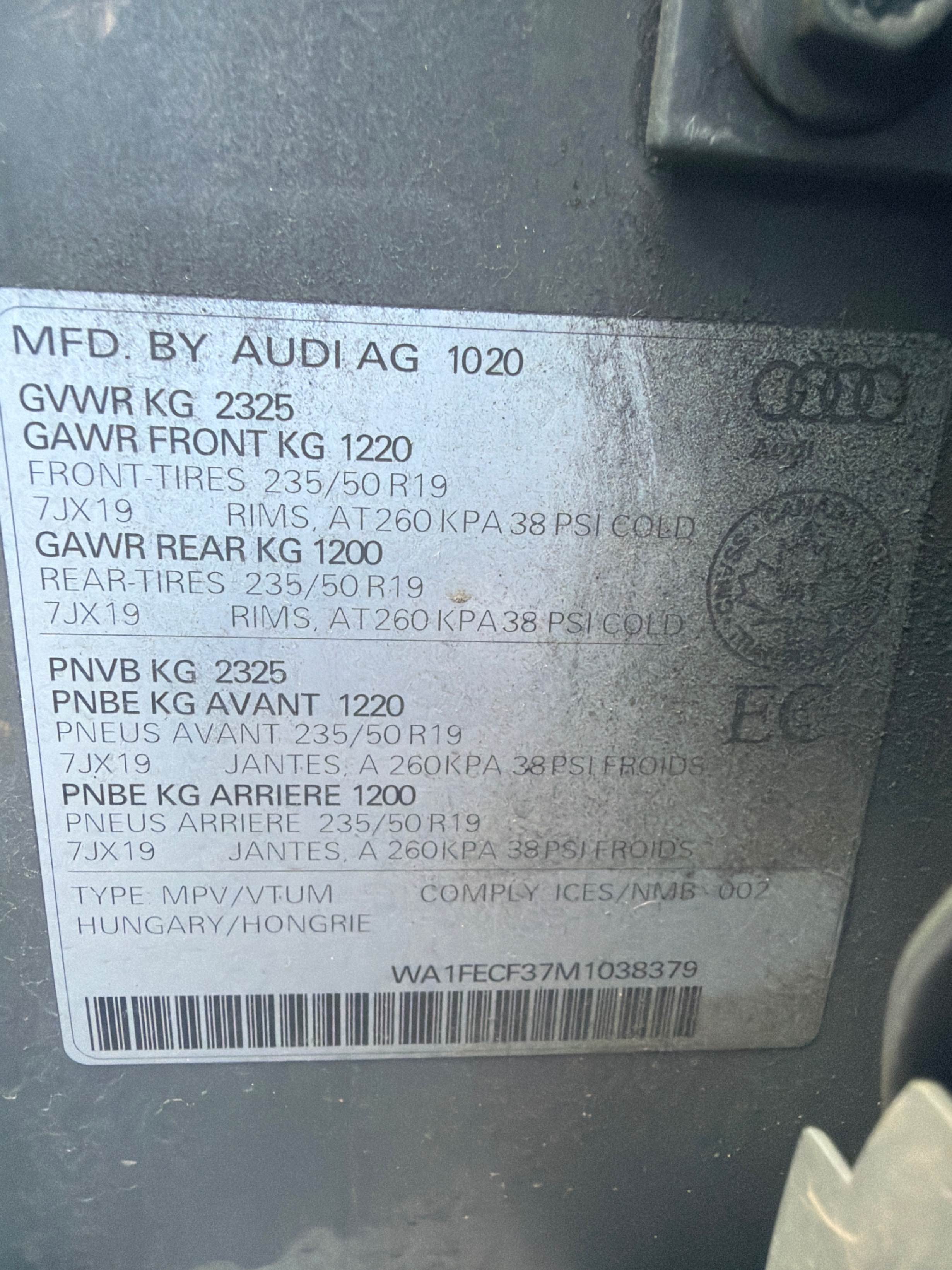 Снимка 11 от търг – 2021 AUDI Q3 TECHNIK с VIN WA1FECF37M1038379