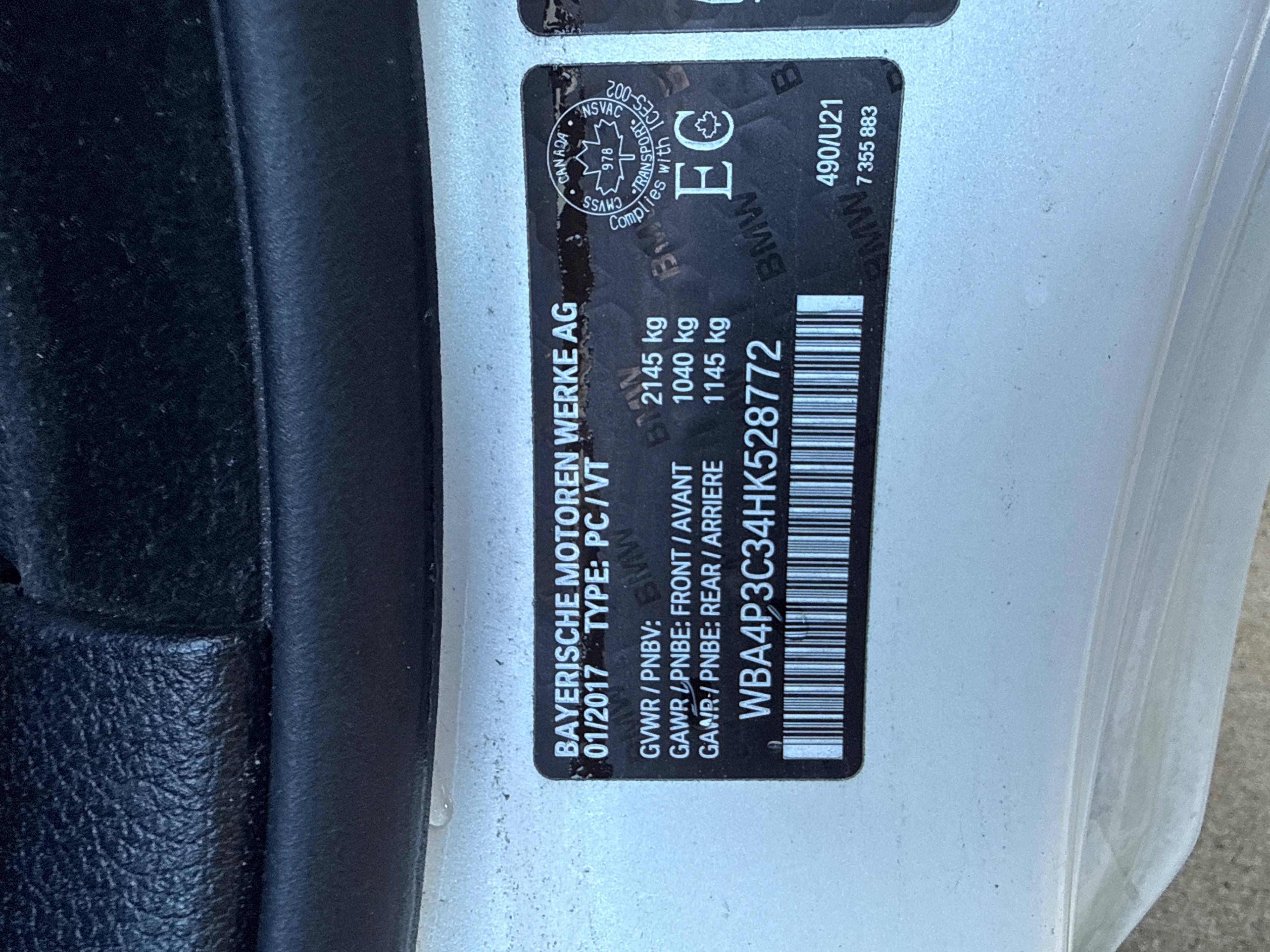 Снимка 10 от търг – 2017 BMW 4 SERIES 440I XDRIVE с VIN WBA4P3C34HK528772
