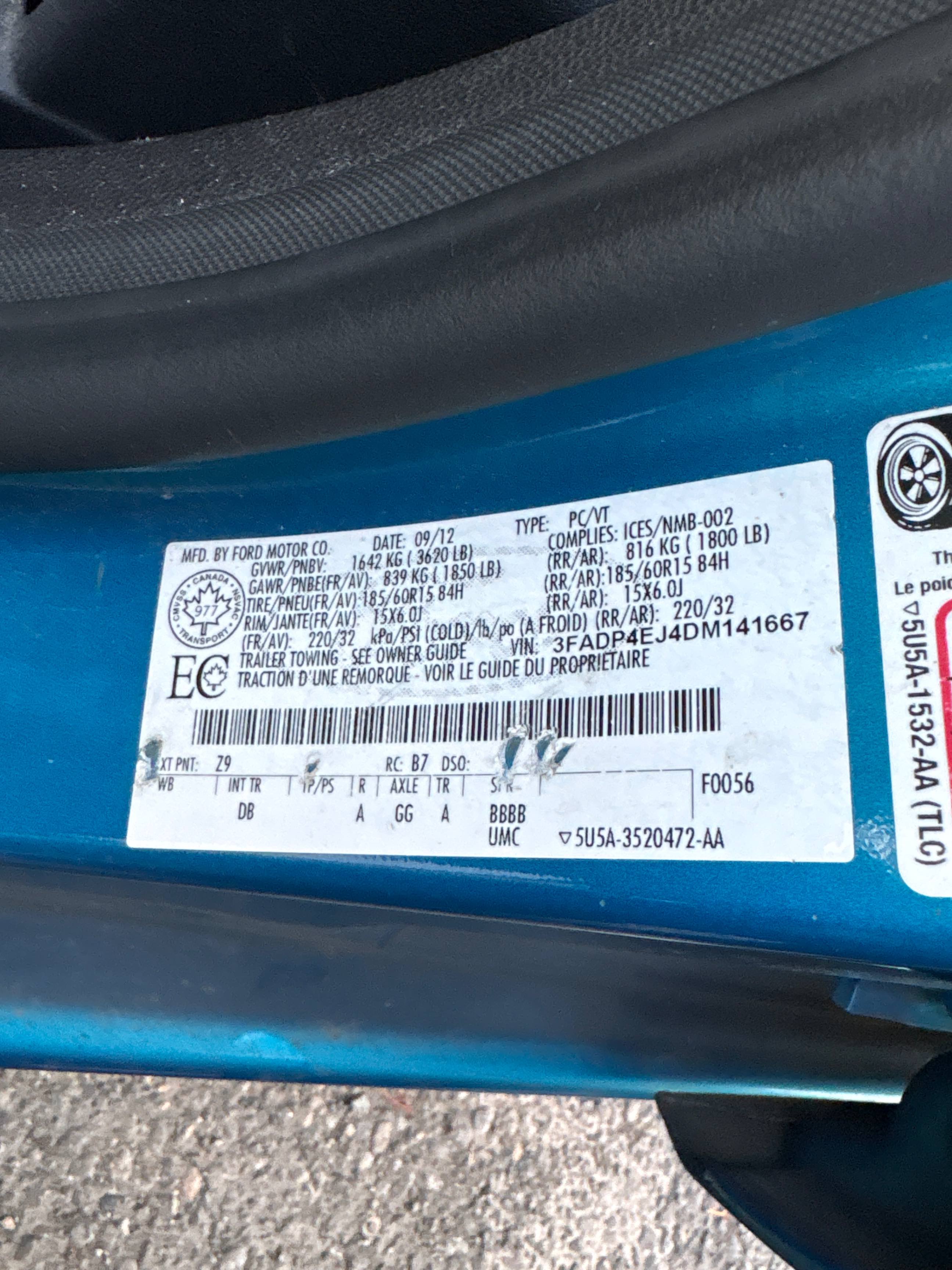 Photo 11 from auction – 2013 FORD FIESTA SE with VIN 3FADP4EJ4DM141667