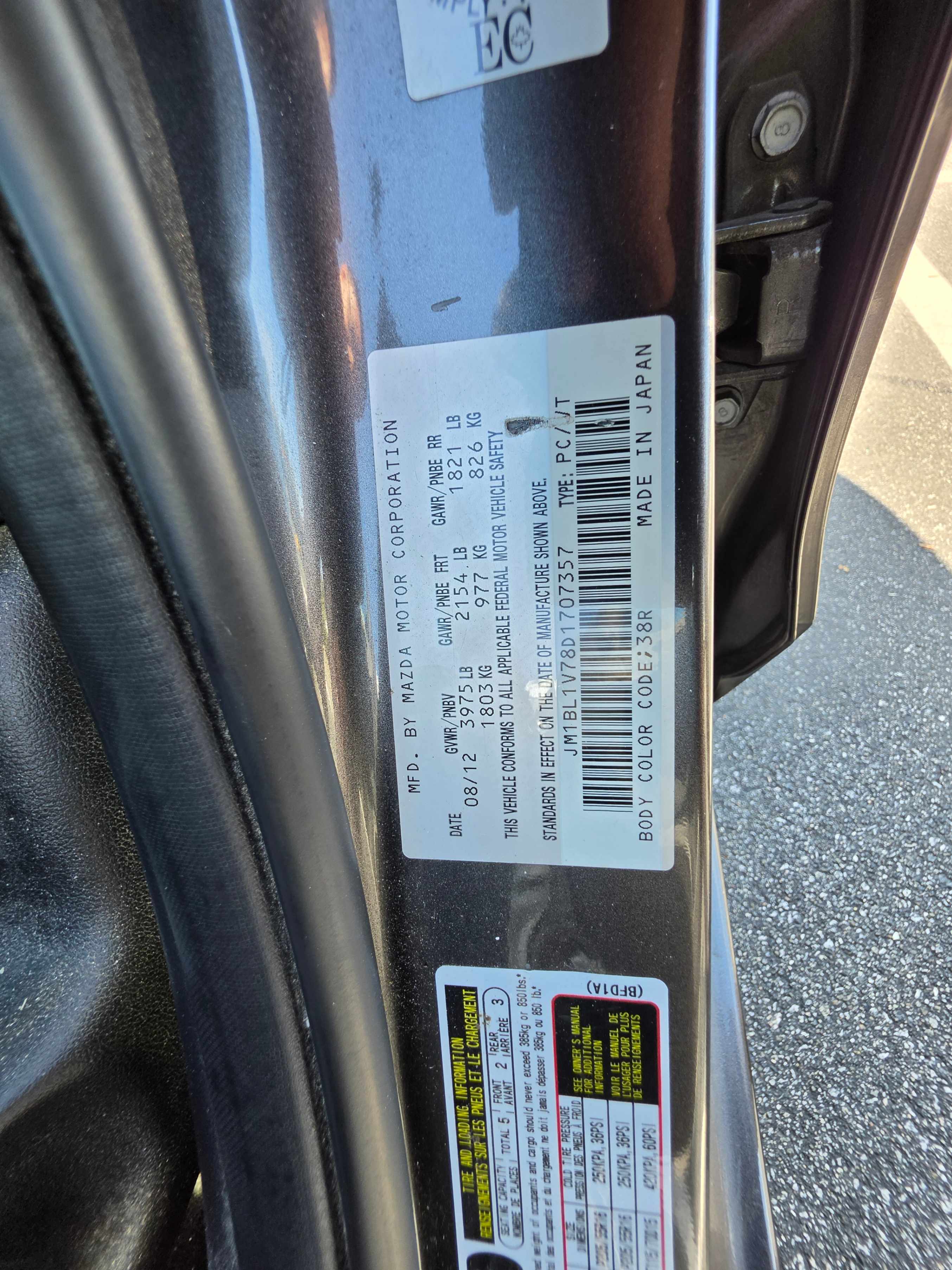 Photo 10 from auction – 2013 MAZDA MAZDA3 GS-SKY with VIN JM1BL1V78D1707357