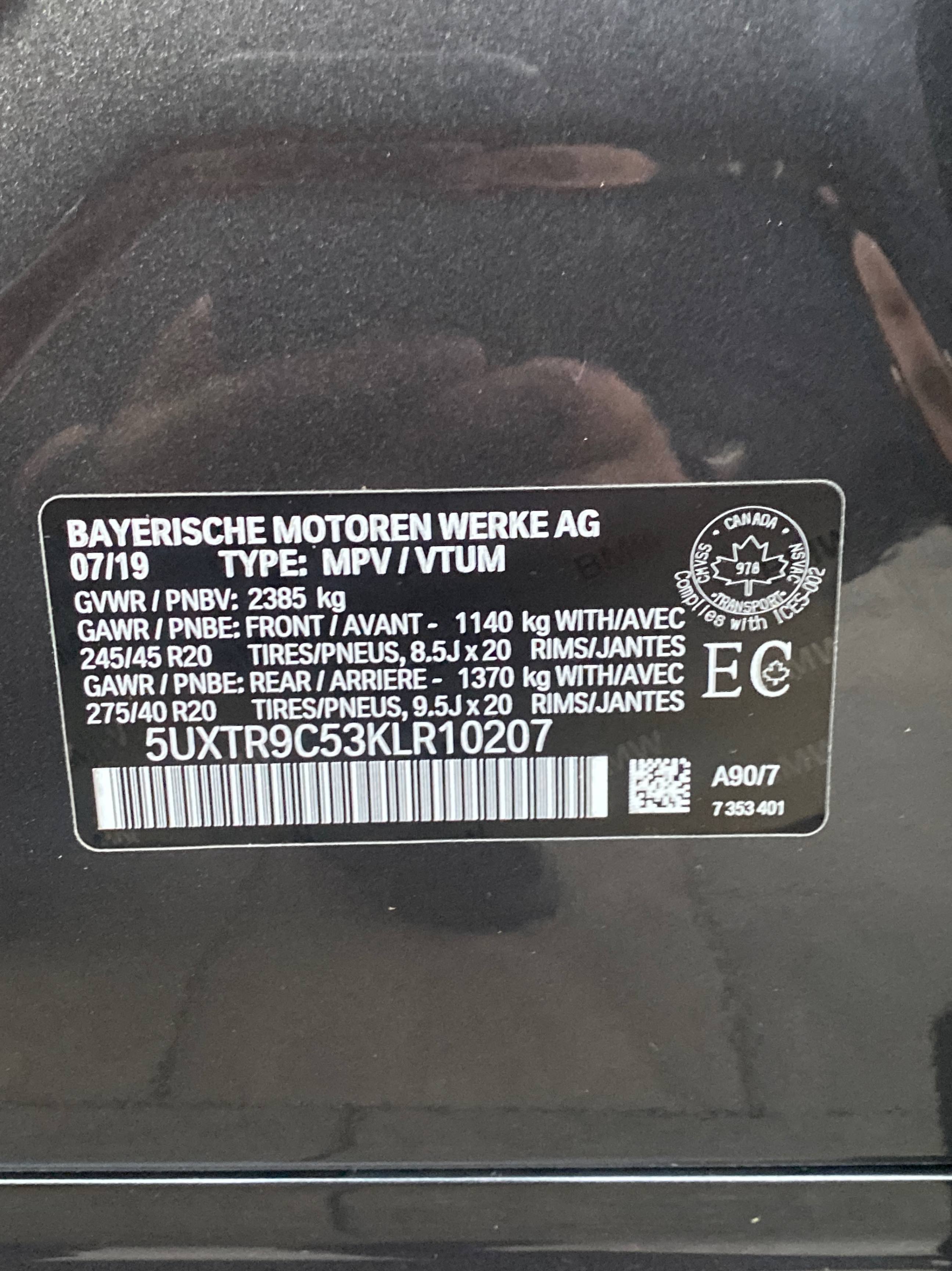 Photo 11 from auction – 2019 BMW X3 XDRIVE30I with VIN 5UXTR9C53KLR10207
