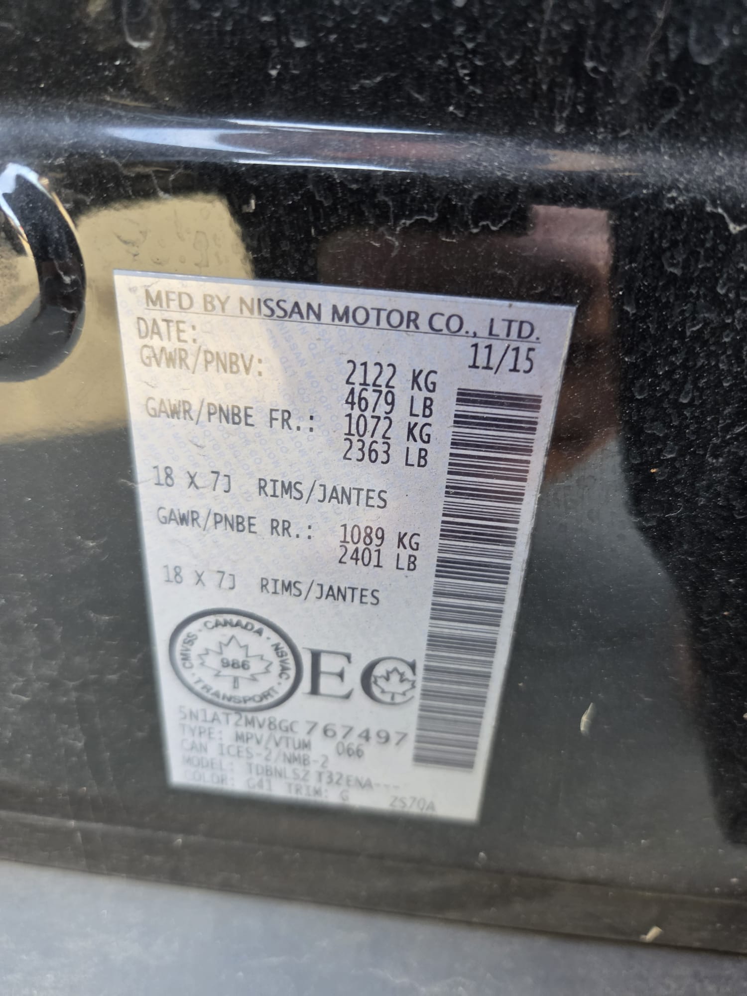 Снимка 11 от търг – 2016 NISSAN ROGUE AWD 4DR с VIN 5N1AT2MV8GC767497